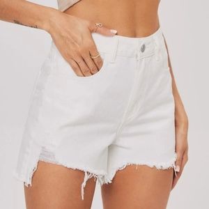 Shein high waisted white denim shorts NWT